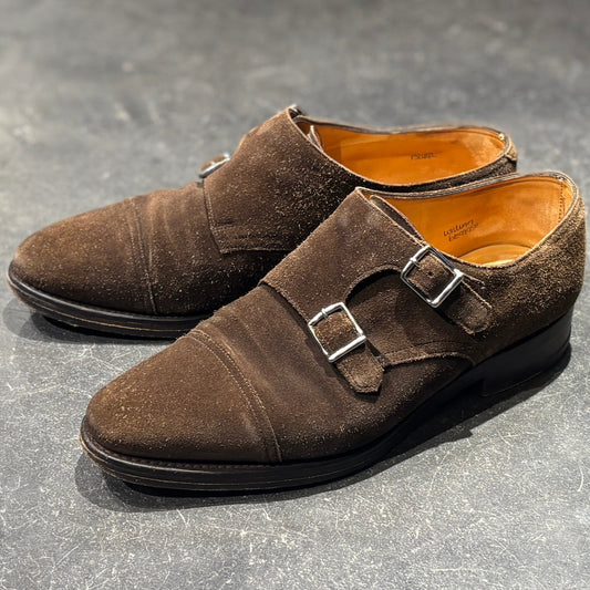 【JOHN LOBB】ジョンロブ ウィリアム ダブルモンク スエード ブラウン サイズ 6E 9795ラスト