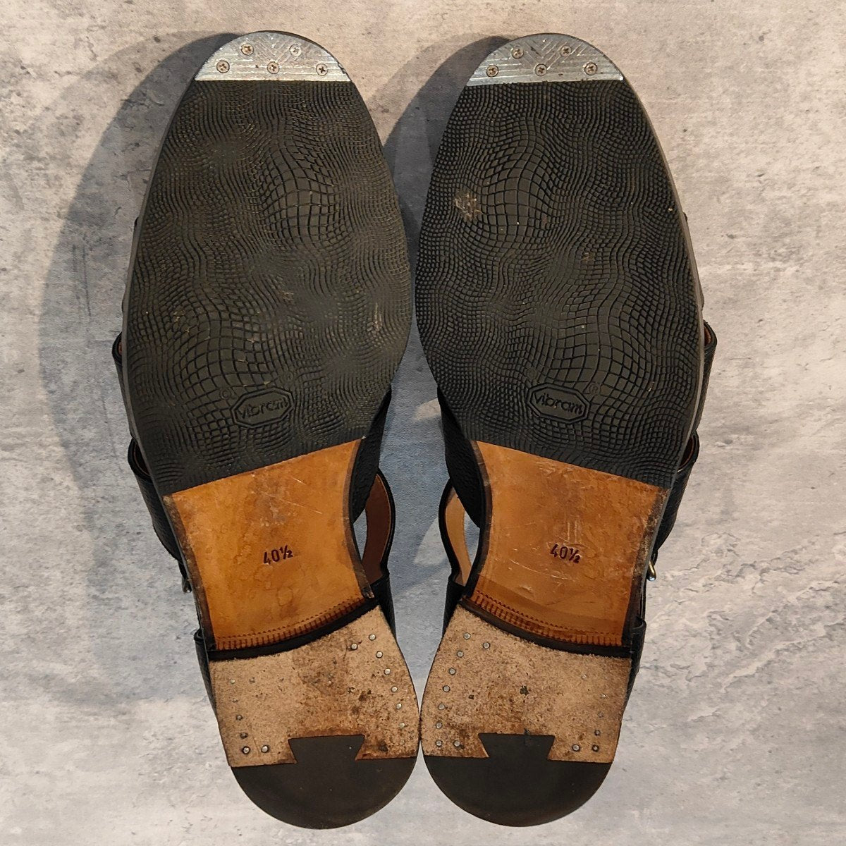 極美品【F.lli Giacometti】フラテッリ ジャコメッティ FG166 グルカサンダル グレインレザー ブラック サイズ40.5 ラスト 参考定価￥100,100-
