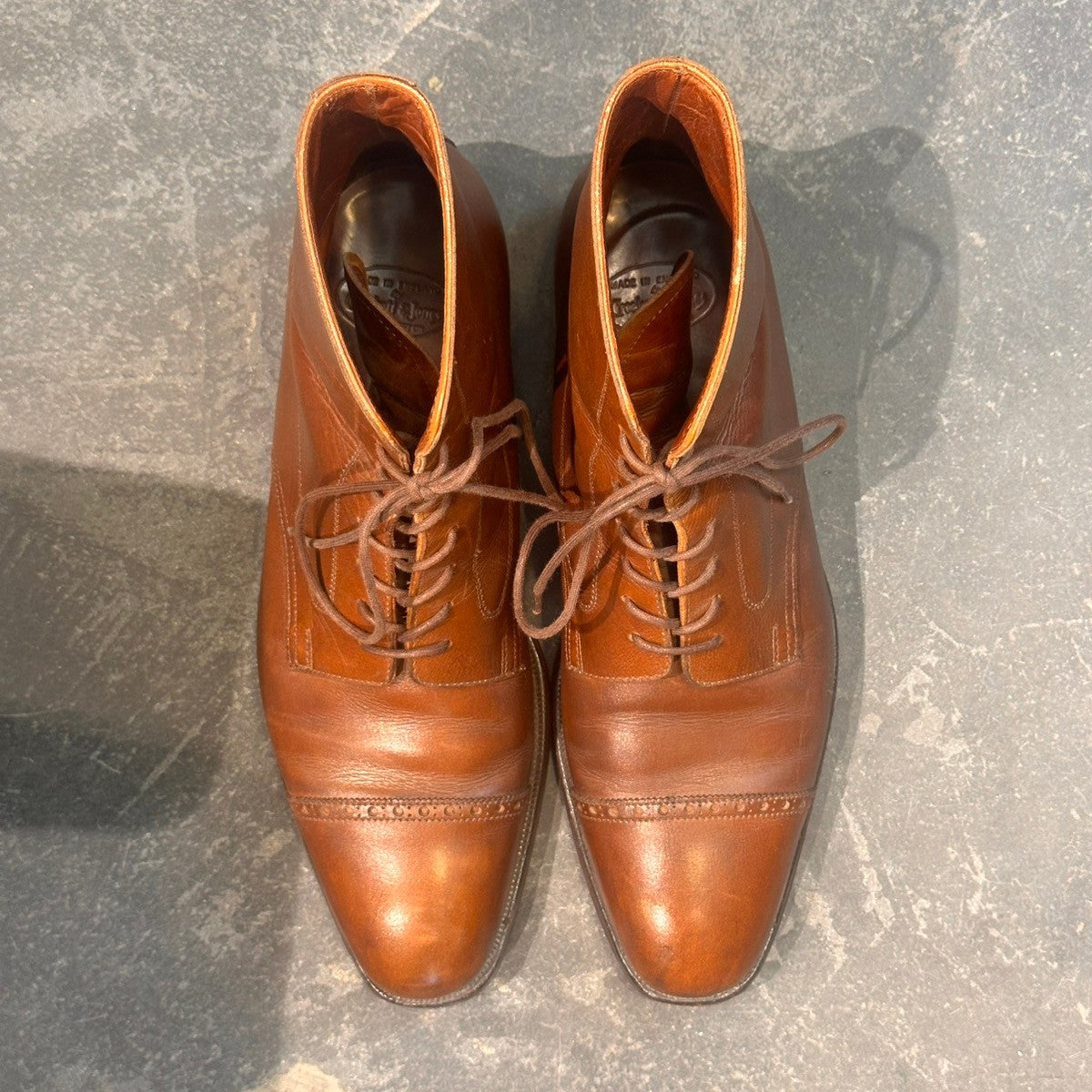 【CROCKETT&JONES】クロケット&ジョーンズ 9899 キャップトゥ ブーツ カーフ ブラウン サイズUK7D