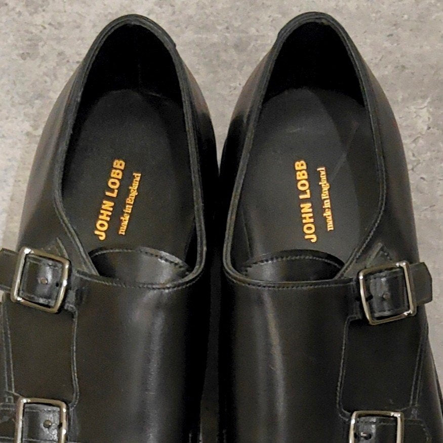 未使用品【JOHN LOBB】ジョンロブ ウィリアム ダブルモンク カーフ ブラック サイズUK7