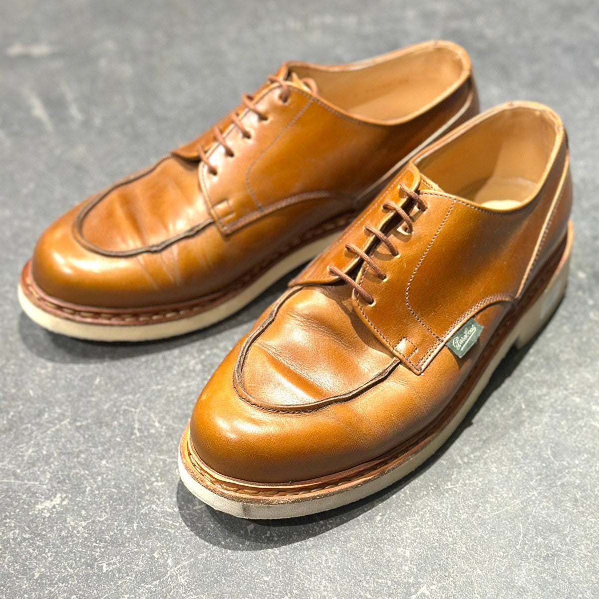 【Paraboot】パラブーツ シャンボード Uチップ 白ソール カーフ ブラウン サイズUK7F