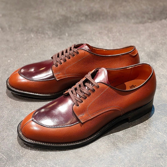 希少 新品未使用 【ALDEN】オールデン×BEAMS 別注 N6601 Vチップ コードバンアルパインカーフコンビ ダークバーガンディブラウンコンビ サイズUS7.5D モディファイドラスト