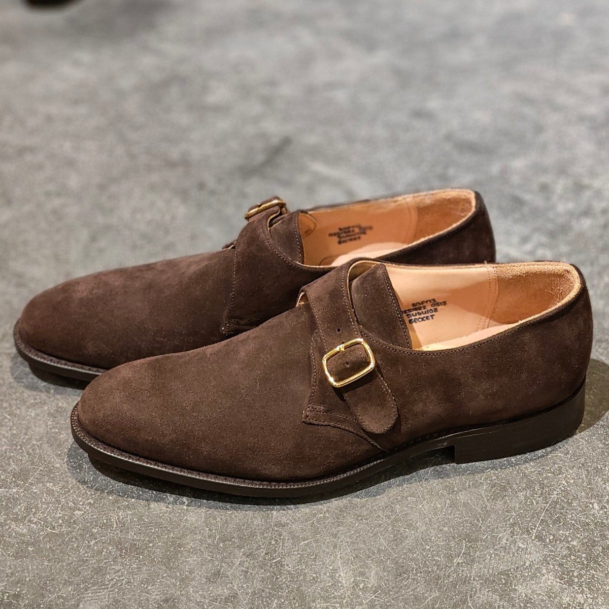 新品未使用【Church's】チャーチ ベケット シングルモンク 4都市 スエード ダークブラウン サイズUK80F 173ラスト