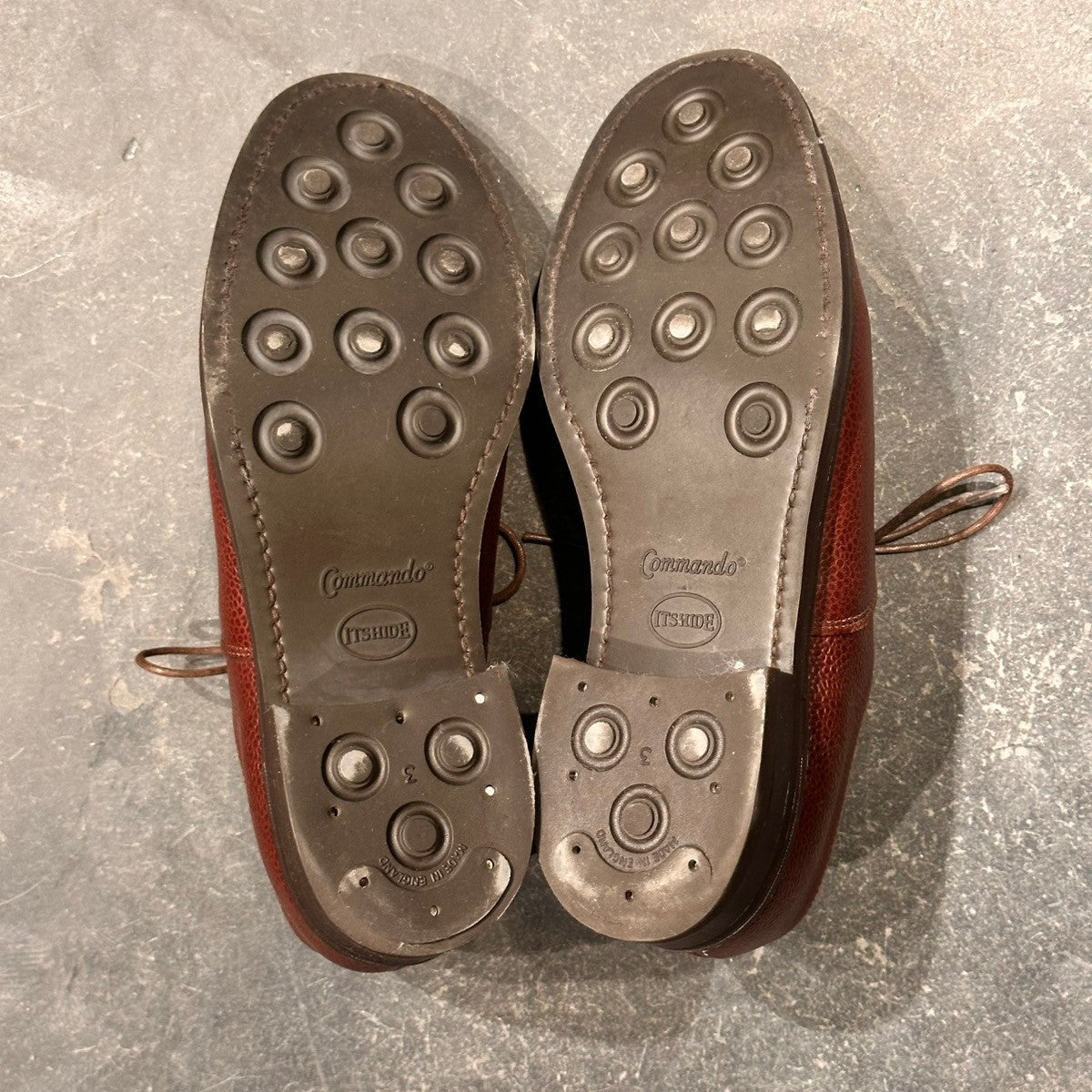 【SANDERS】サンダース 9696TDG プレーントゥ 内羽根 グレインレザー バーガンディ サイズUK6.5