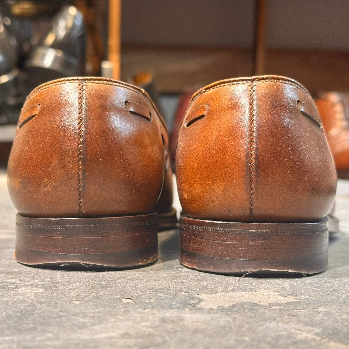 【CROCKETT&JONES】クロケット&ジョーンズ キャベンディッシュ3 タッセルローファー バーニッシュカーフ ダークブラウン サイズUK5E 375ラスト