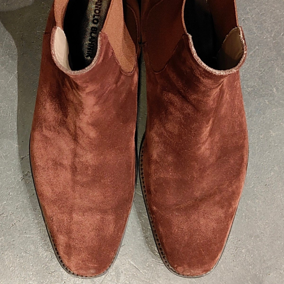 美品 【MANOLO BLAHNIK】マノロブラニク サイドゴアブーツ