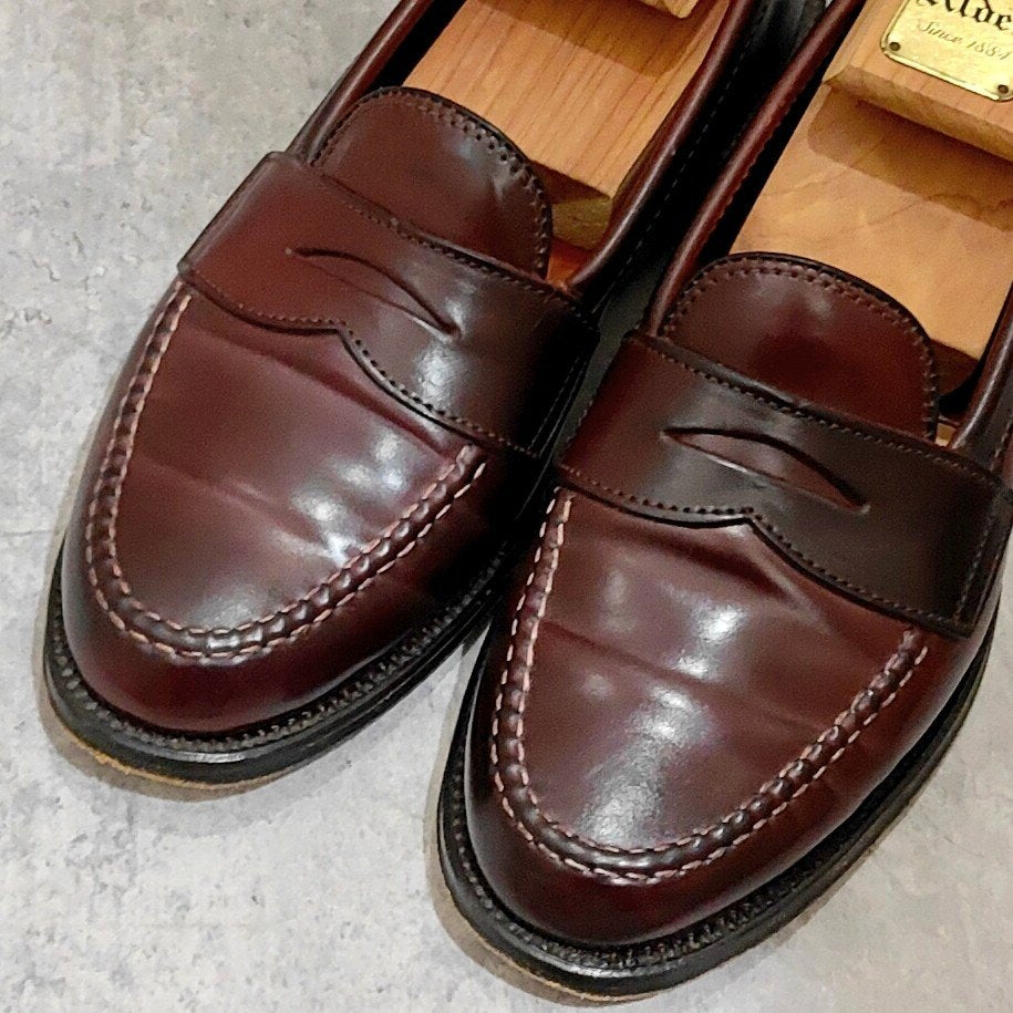 美品【ALDEN】オールデン 986 コインローファー コードバン ダークバーガンディ サイズUS6.5E バンラスト