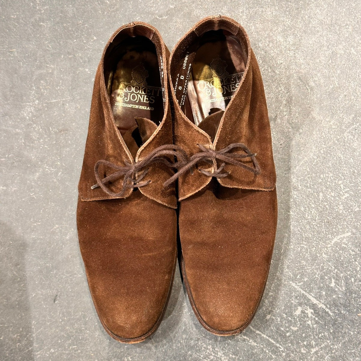 【CROCKETT&JONES】クロケット＆ジョーンズ チャッカ チャッカブーツ アンラインド スエード ブラウン サイズUK8D