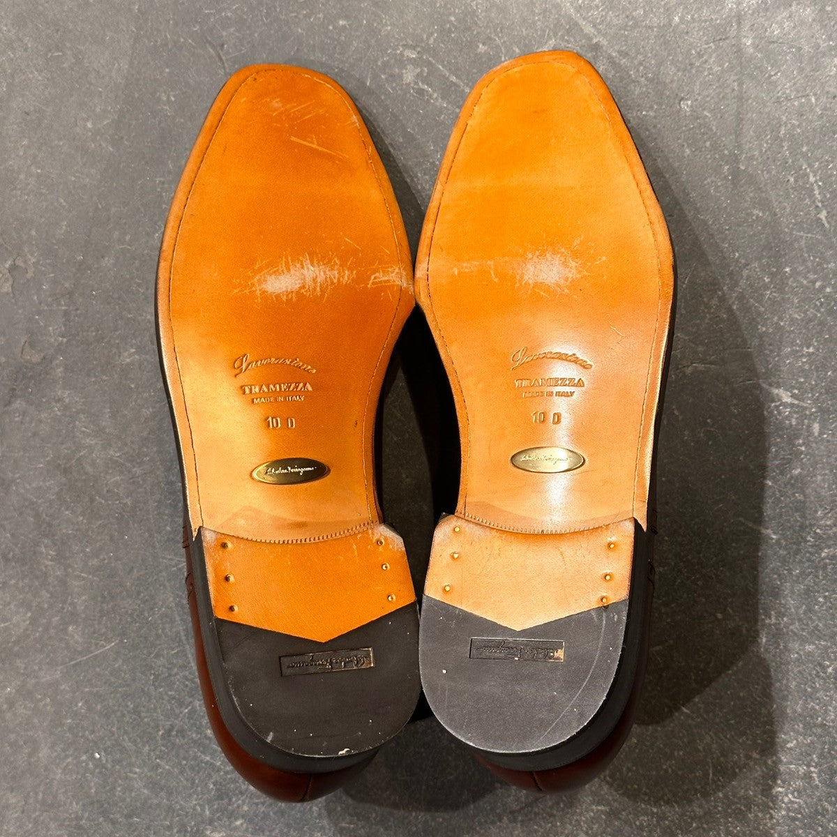 未使用品【Salvatore Ferragamo】サルヴァトーレ フェラガモ セミブローグ TD6881 カーフ ブラウン サイズUK10D