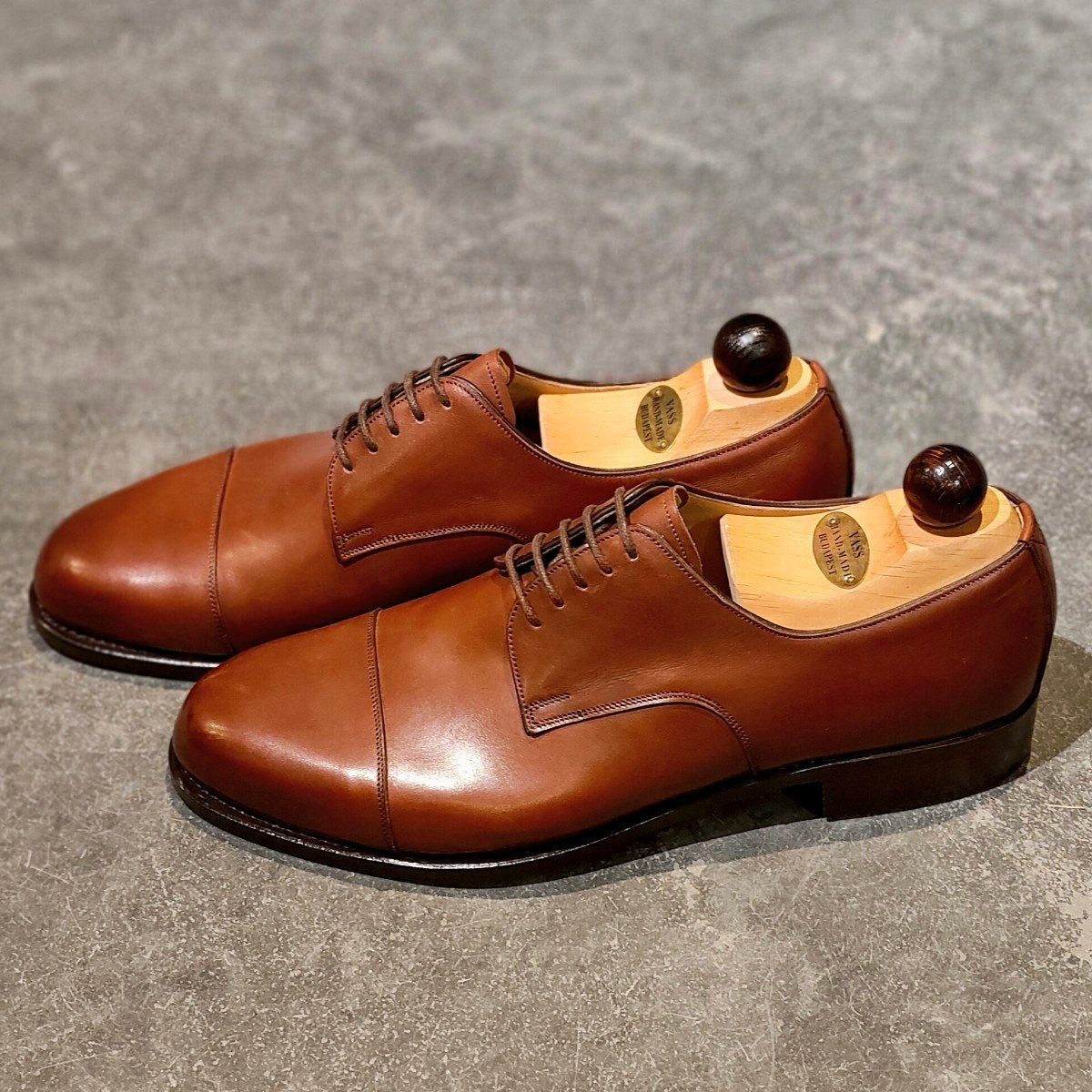 新品未使用【VASS】ヴァーシュ ストレートチップ ダービー カーフ ブラウン サイズ43