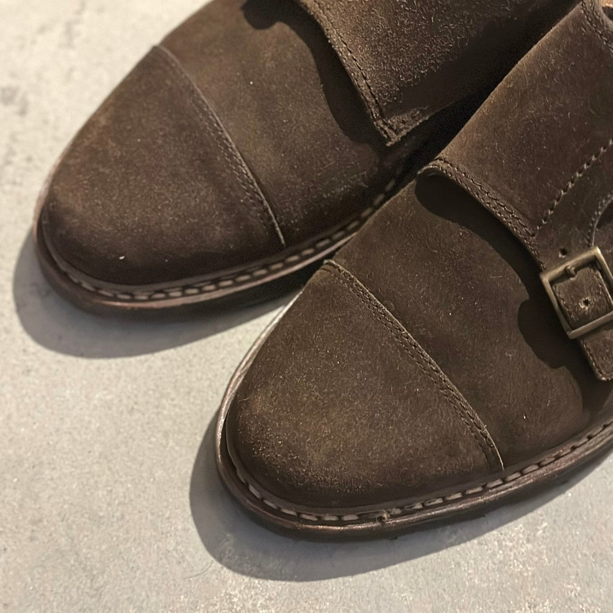美品【Paraboot】パラブーツ ウィリアム ダブルモンクストラップ スエード ブラウン サイズ7.5
