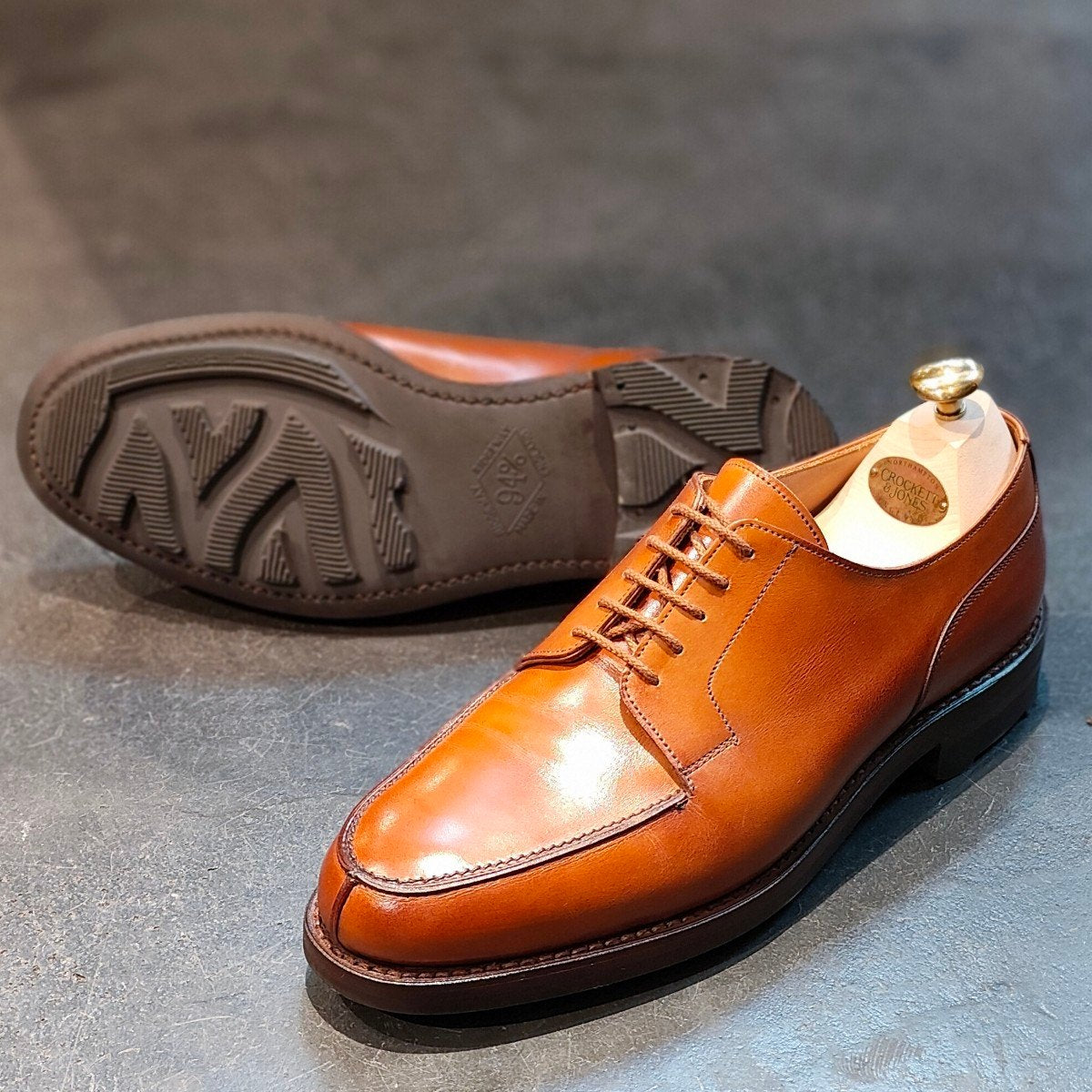 使用数回 【CROCKETT&JONES】クロケット&ジョーンズ モールトン Uチップ カーフ タン サイズ UK7.5E 292ラスト  定価￥132,000-