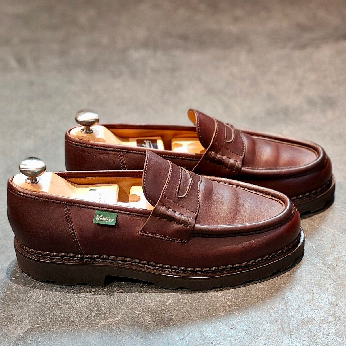 使用数回【Paraboot】パラブーツ ランス コインローファー リスレザー カフェ サイズUK7.5 定価￥94,600-