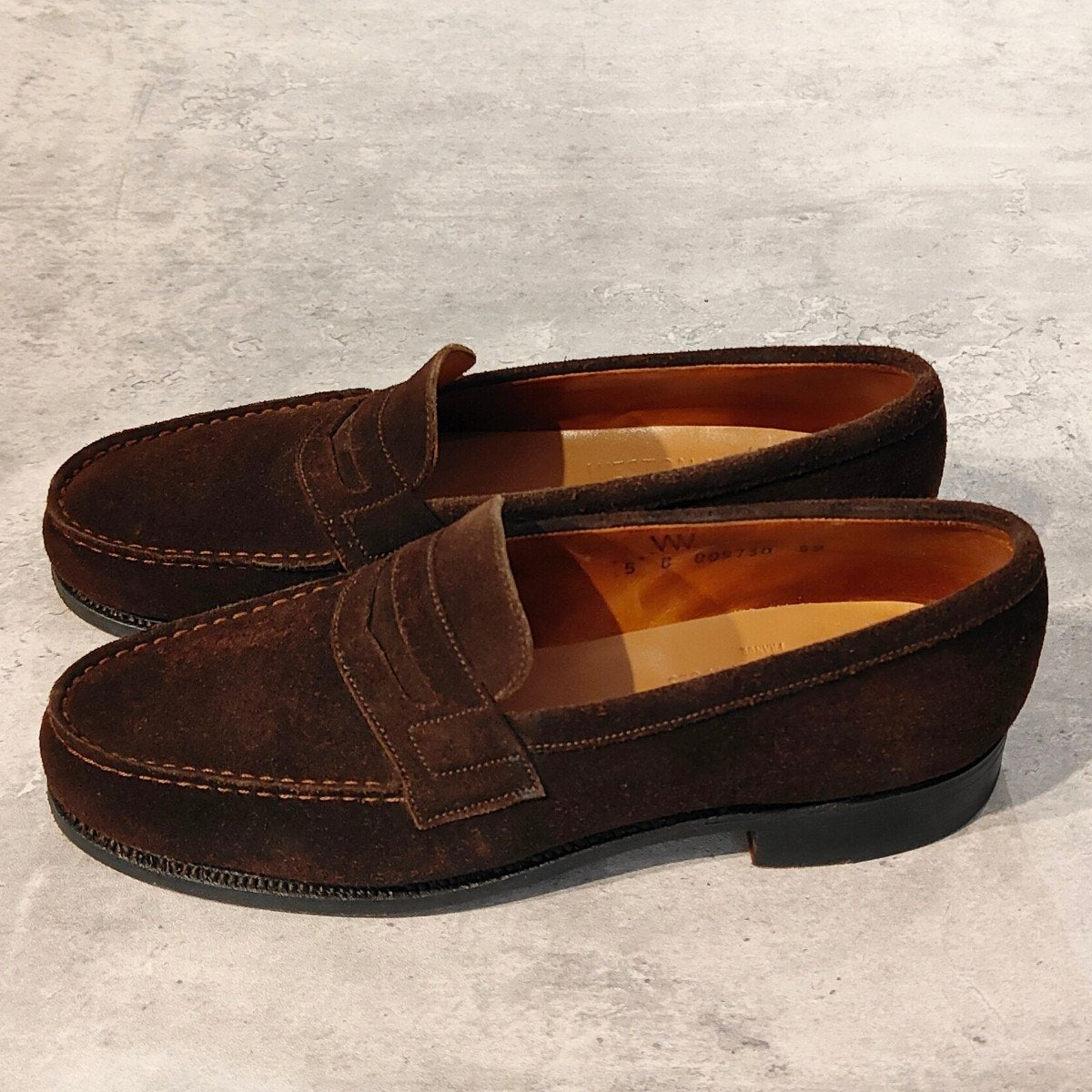 極美品【J.M.WESTON】ジェイエムウエストン ウエストンヴィンテージ 180 シグニチャーローファー スエード ブラウン レディース サイズUK5B 82ラスト
