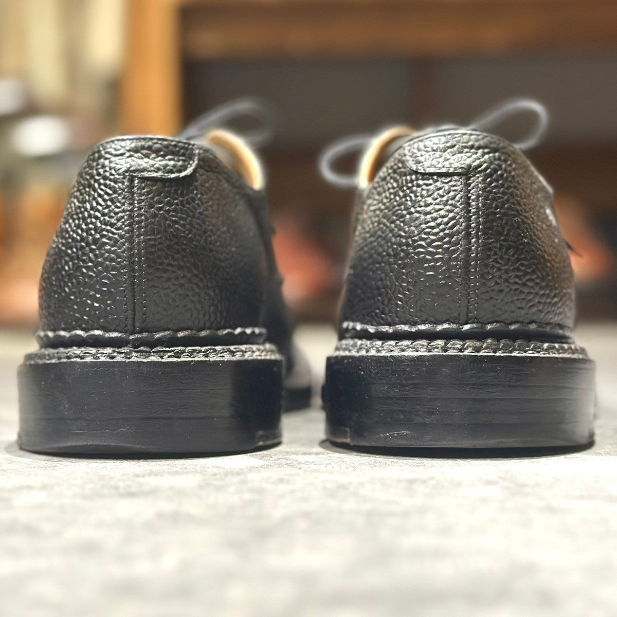 極美品【GRENSON】グレンソン S199G 426 プレーントゥ トリプルウェルト グレインレザー ブラック サイズ6.5Ｇ