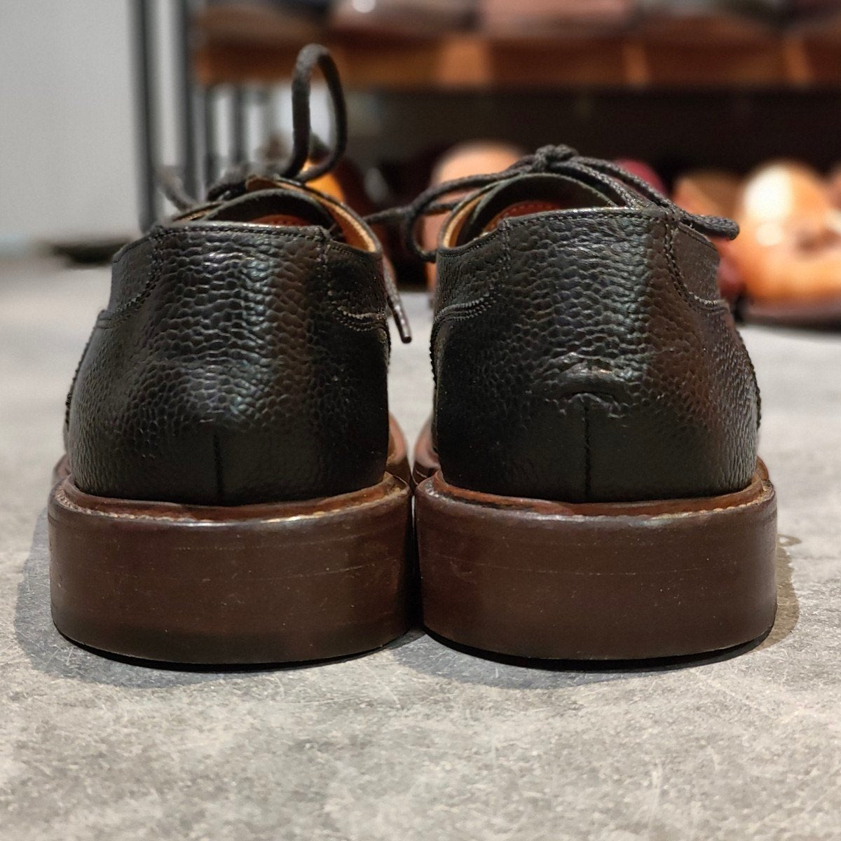 美品【Tricker’s】トリッカーズ M7659 ギリー グレインレザー ブラック サイズUK7.5