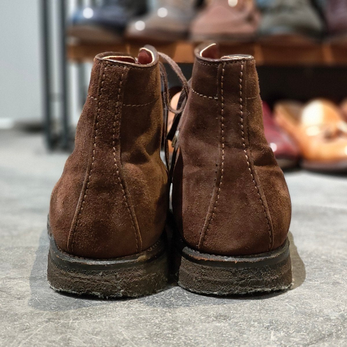 美品【ALDEN】オールデン バーニーズニューヨーク別注 4542 NST タンカーブーツ スエード ブラウン サイズUS7D ミリタリーラスト