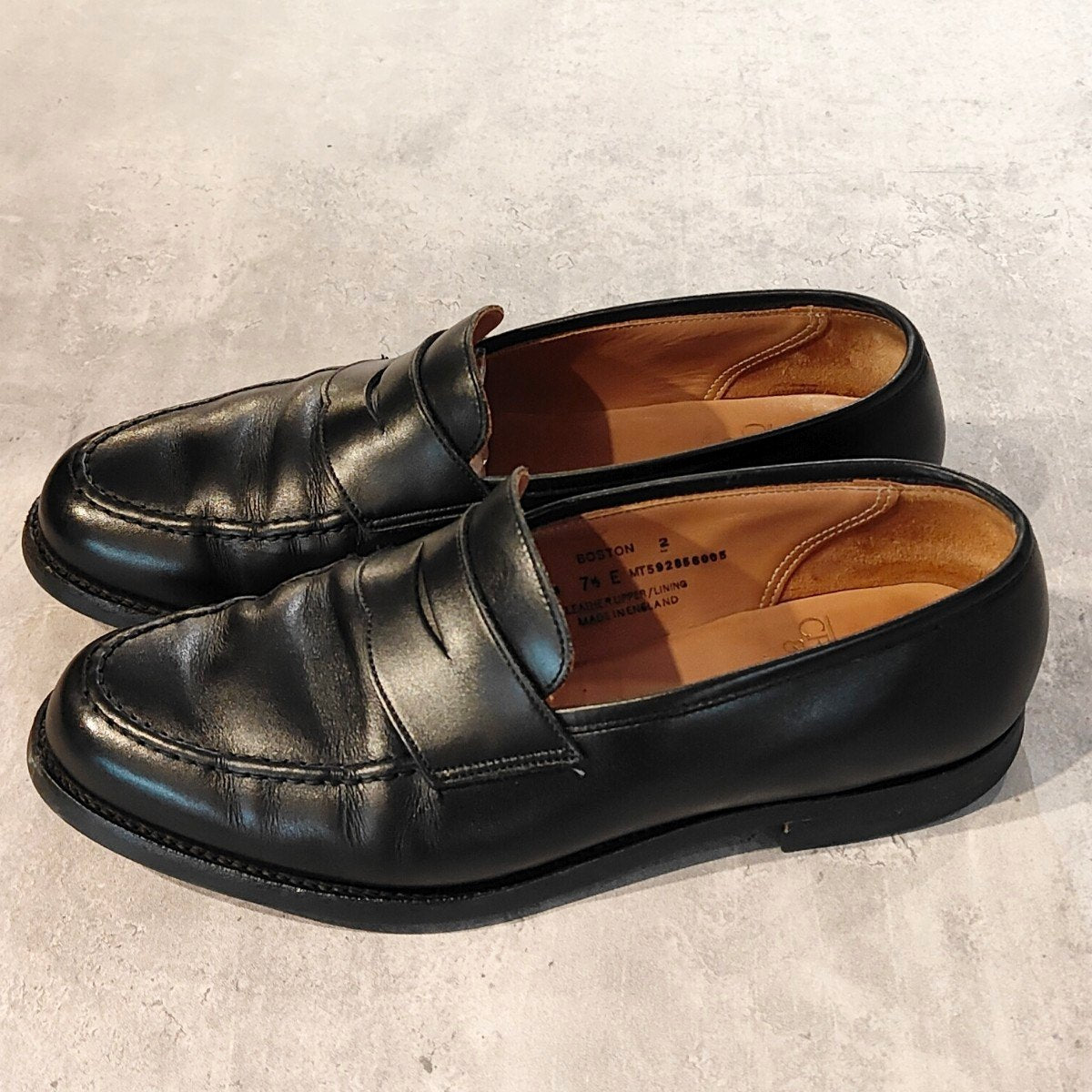 【Crockett&Jones】クロケット&ジョーンズ ボストン2 ローファー カーフ ブラック サイズUK7.5E 376ラスト 参考定価￥143,000-