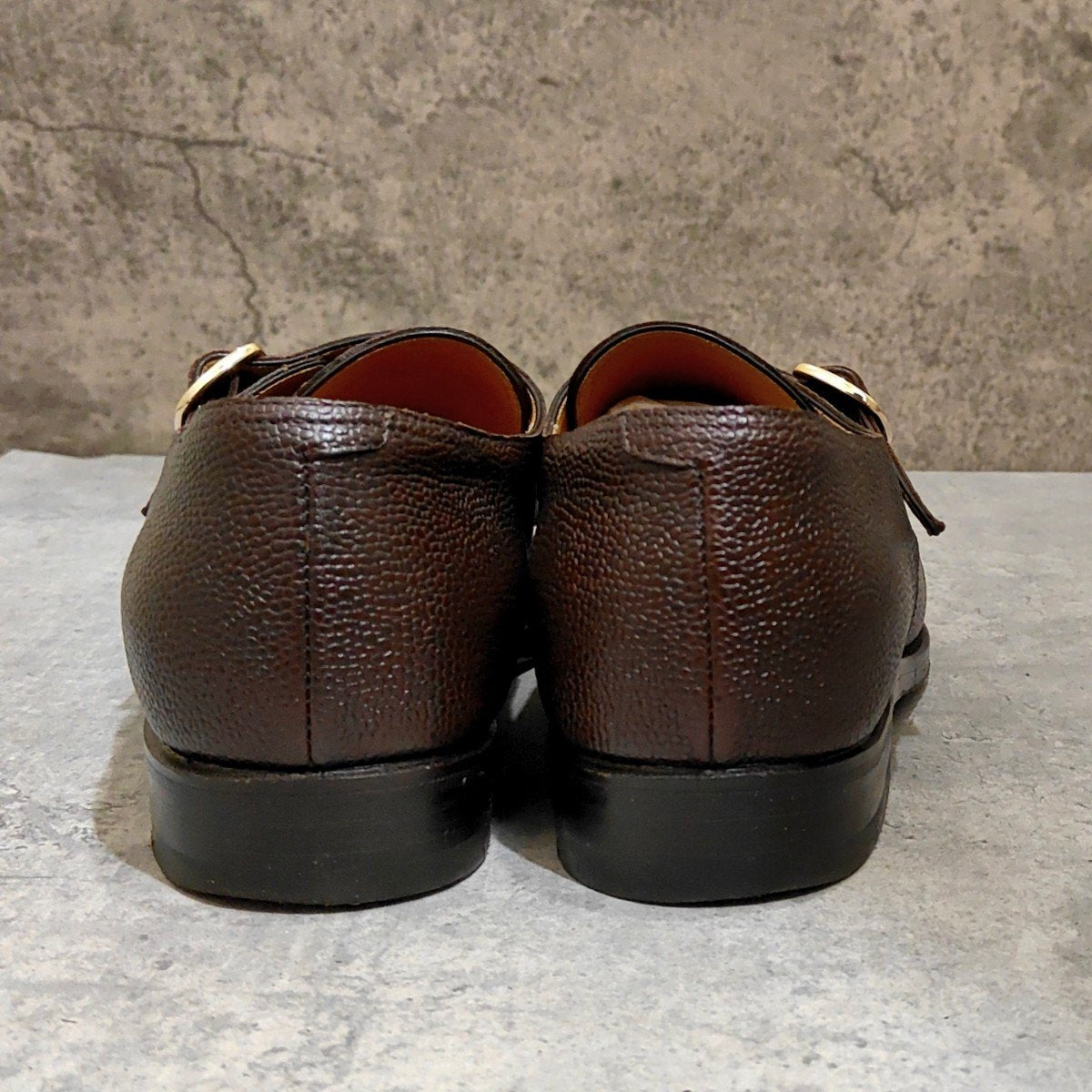【F.lli Giacometti】フラテッリジャコメッティ FG261 シングルモンク グレインレザー ダークブラウン サイズ39