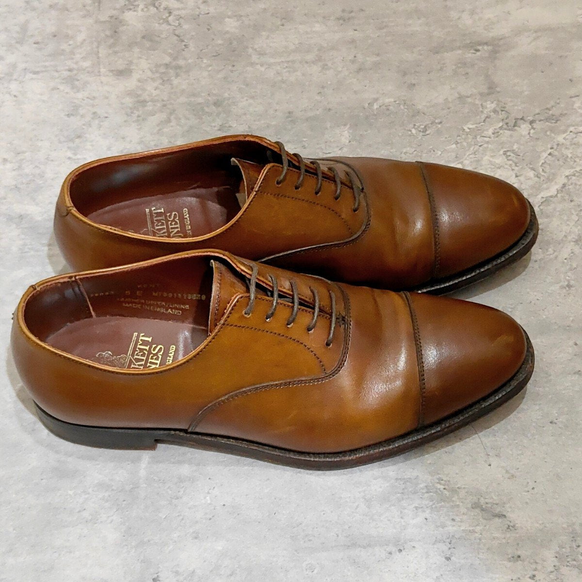 【CROCKETT&JONES】クロケット＆ジョーンズ ケント ストレートチップ カーフ ブラウン サイズUK5E 341ラスト