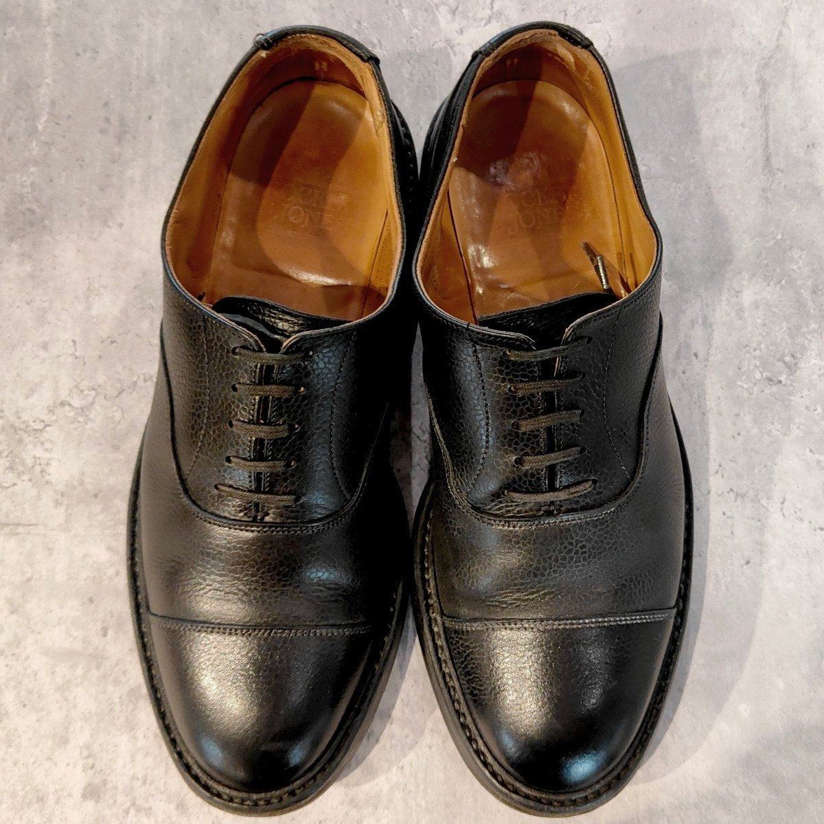 【CROCKETT&JONES】クロケット＆ジョーンズ エクセター 3 ストレートチップ グレインレザー 378ラスト ブラック サイズUK7E  378ラスト