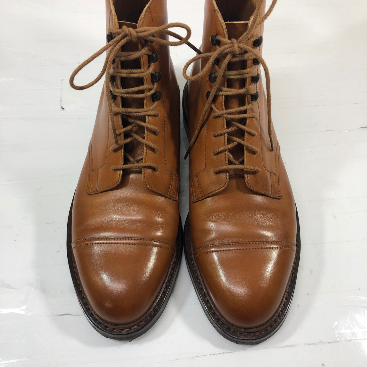 【Crockett & Jones】クロケットジョーンズ トレーディングポスト別注 コニストン キャップトゥブーツ ライトブラウン サイズUK6.5E メンズ