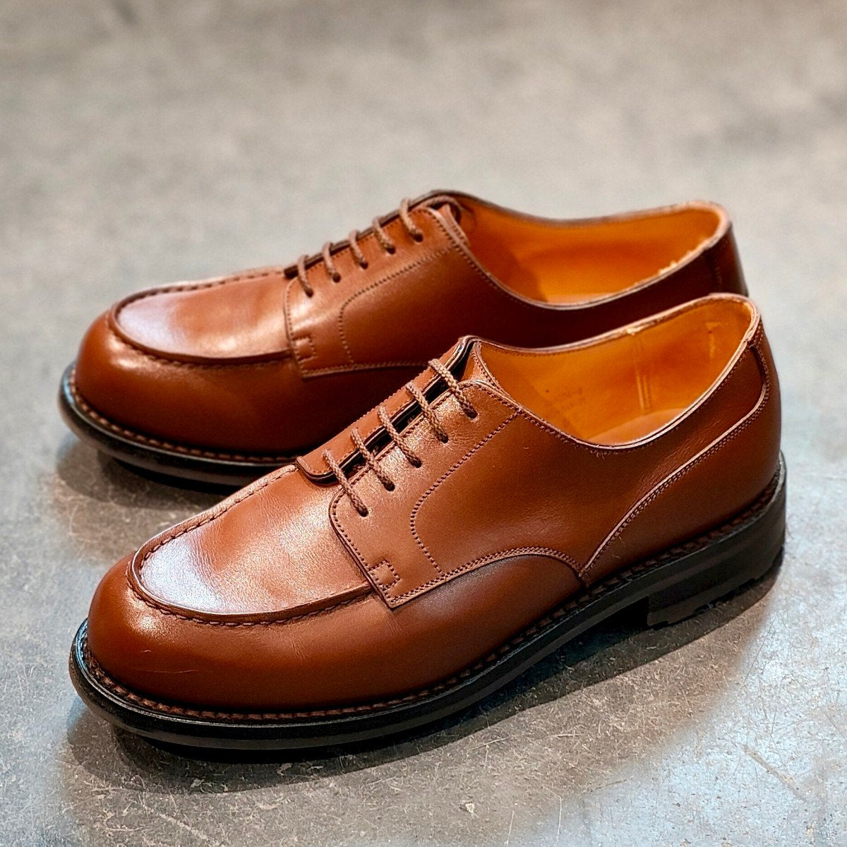希少 極美品 【J.M.WESTON】ジェイエムウエストン 641 ゴルフ Uチップ ロシアンカーフ タンブラウン サイズ US6.5E 31ラスト 参考定価￥209,000-