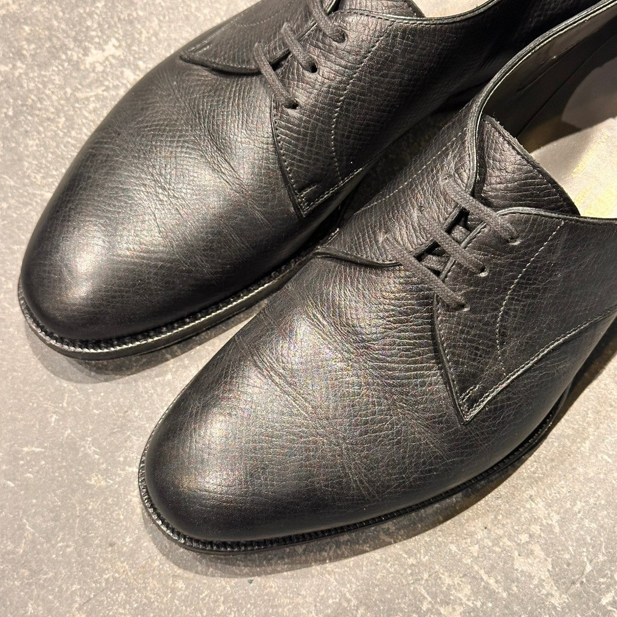 【F.LLIi Giacometti】フラテッリ ジャコメッティ FG600 プレーントゥダービー ユタカーフ ブラック サイズ39