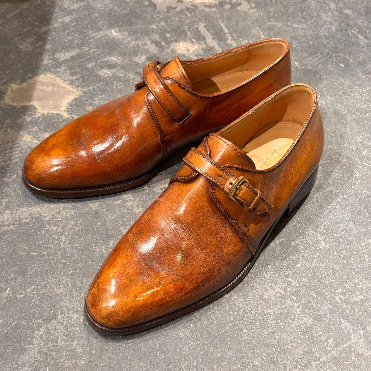 【BERLUTI】ベルルッティ シングルモンク カーフ ライトブラウン サイズUK6.5
