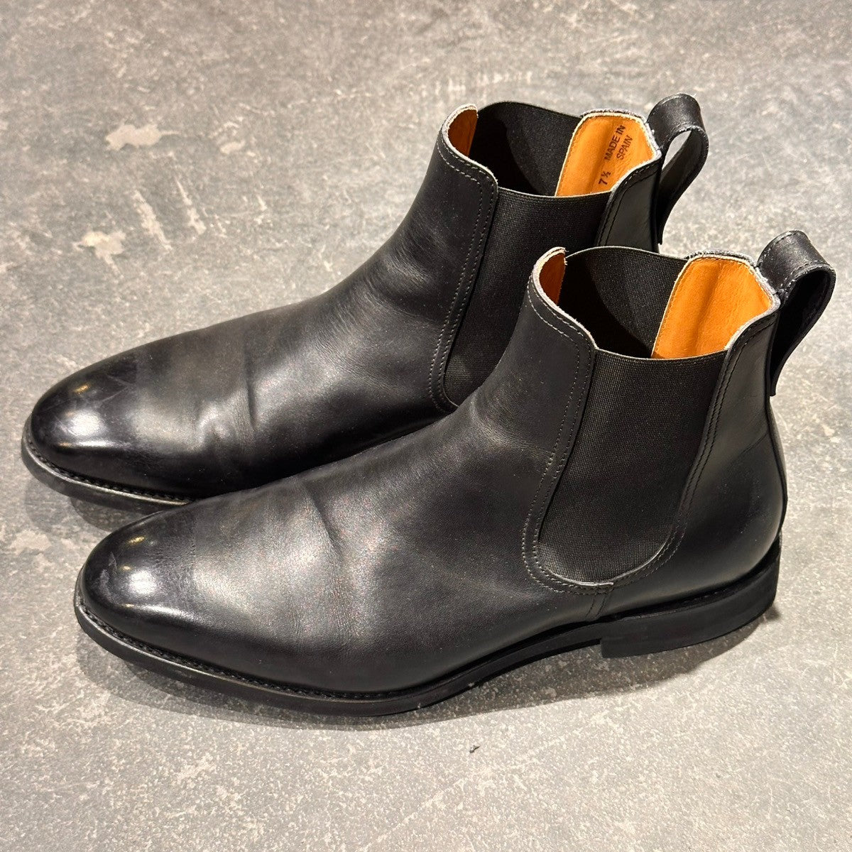 美品【Berwick】バーウィック 376 サイドゴアブーツ カーフ ブラック サイズUK7.5