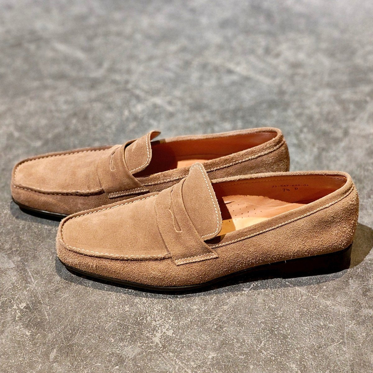使用数回【J.M.WESTON】ジェイエムウエストン 625 ローファー スエード ベージュ サイズUK7.5D