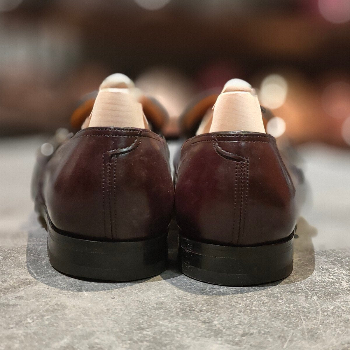 使用数回【JOHN LOBB】ジョンロブ デラーノ2  プレステージライン シングルモンク  ローファー カーフ バーガンディ サイズ UK8E 8695ラスト 参考定価￥352,000-