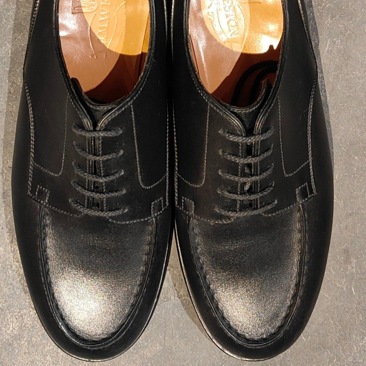 希少 使用数回 【J.M.WESTON】ジェイエムウエストン 641 ゴルフ Uチップ ロシアンカーフ ブラック サイズ UK6.5D 31ラスト 参考定価￥209,000-