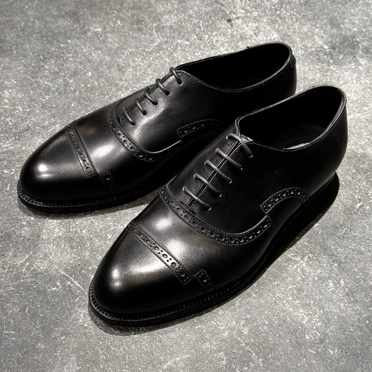 未使用品【J.M.WESTON】ジェイエムウエストン 359 ラファエル パンチドキャップトゥ カーフ ブラック サイズUK5D T9ラスト