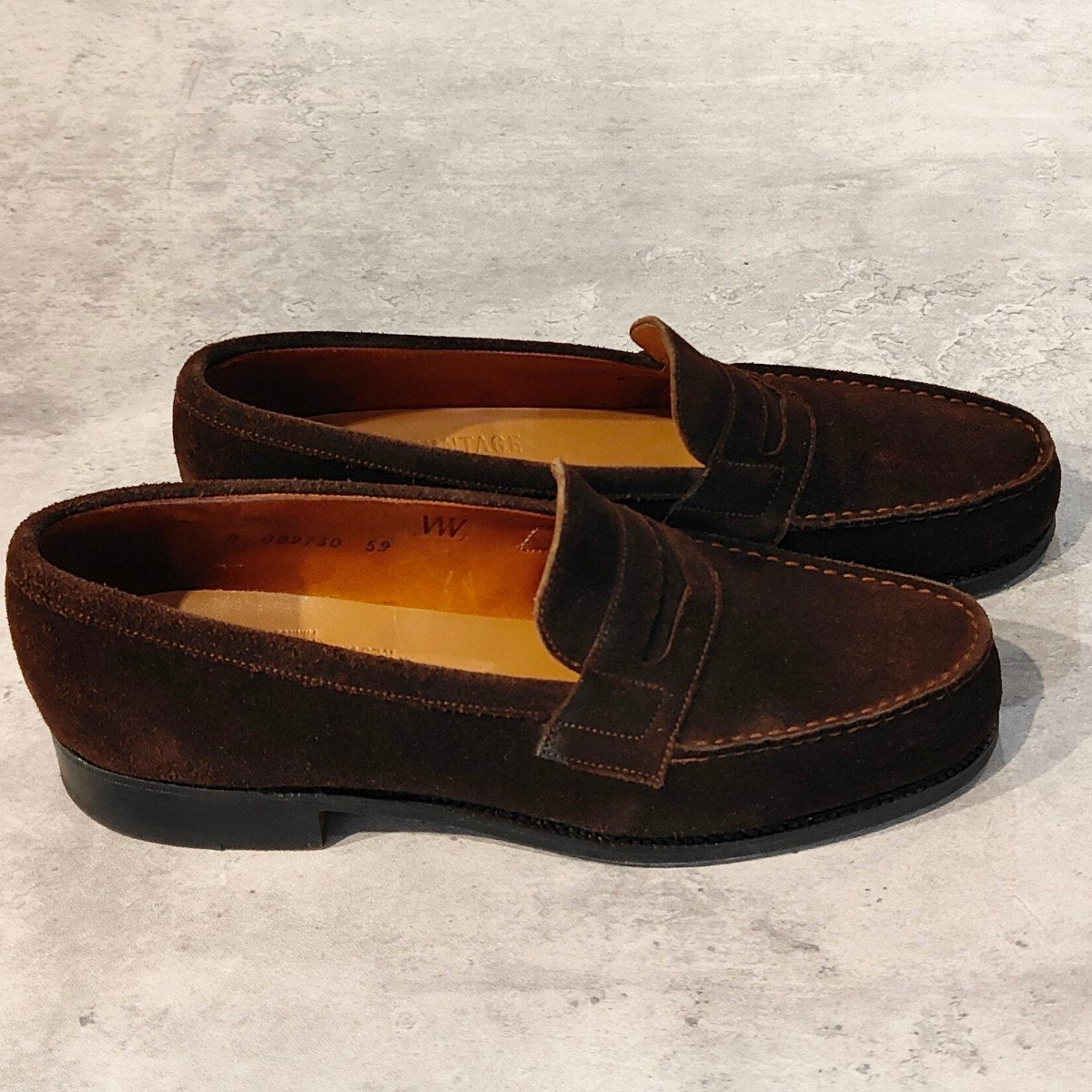 極美品【J.M.WESTON】ジェイエムウエストン ウエストンヴィンテージ 180 シグニチャーローファー スエード ブラウン レディース サイズUK5B 82ラスト