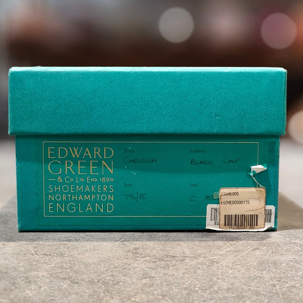使用数回【EDWARD GREEN】エドワードグリーン チェルシー ストレートチップ カーフ ブラック サイズUK7.5C 82ラスト 参考定価￥253,000-