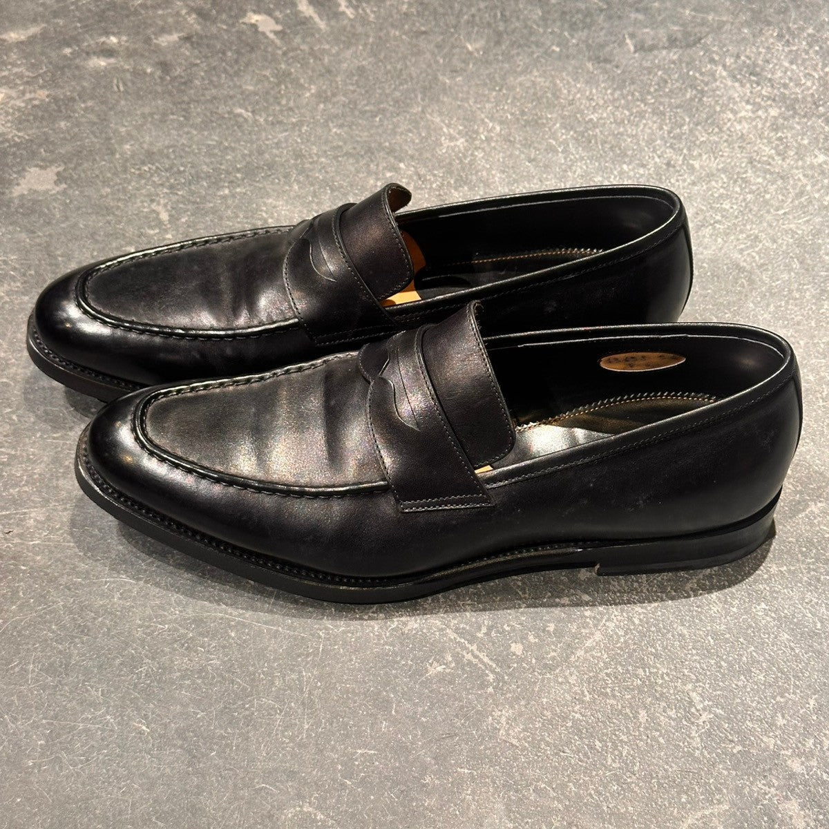 使用数回【santoni】サントーニ 13158 ローファー カーフ ブラック