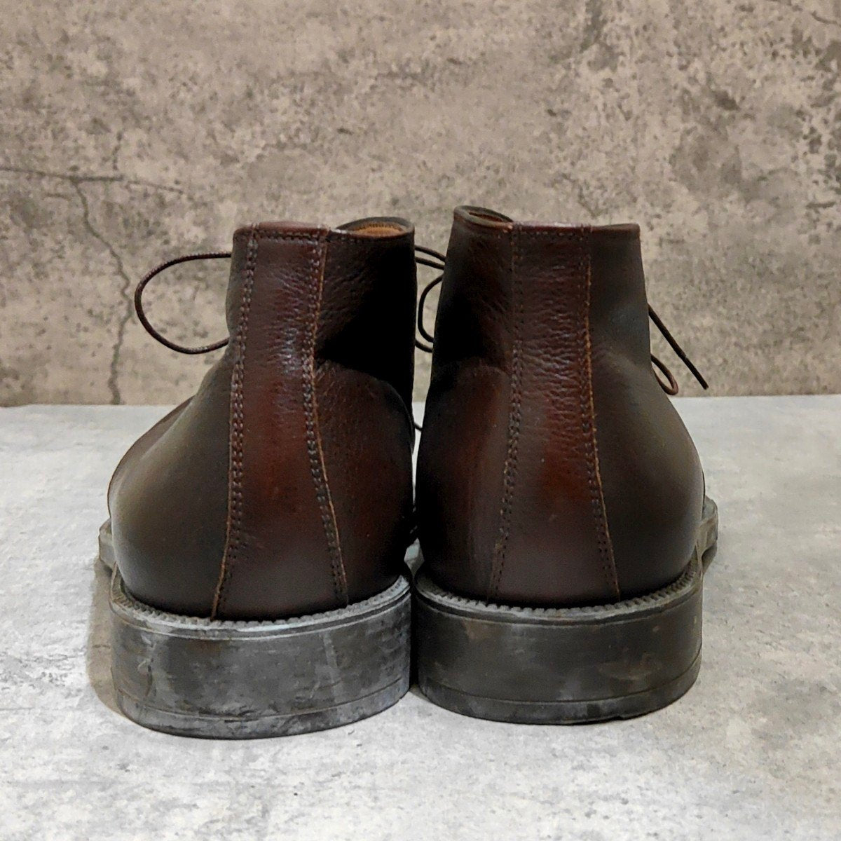 【Salvatore Ferragamo】サルヴァトーレフェラガモ  チャッカブーツ グレインレザー ブラウン サイズUK8.5EE