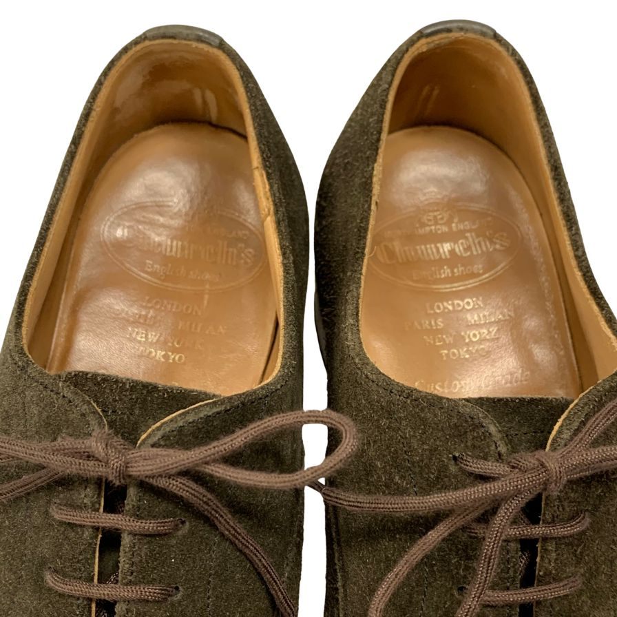 Church's】チャーチ 173 ビジネスシューズ スエード カーキ サイズ 60F