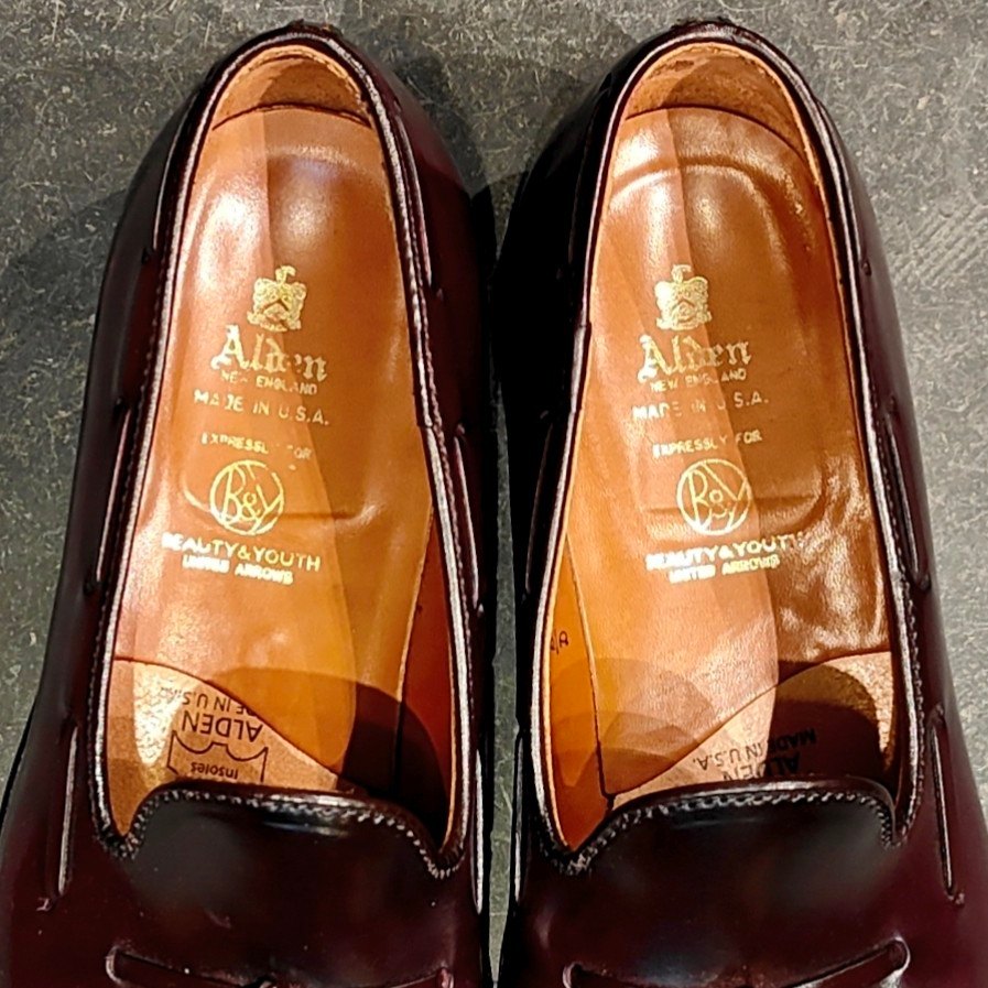 希少 極美品 【ALDEN】オールデン ビューティ&ユース別注 3770 タッセルローファー コードバン ダークバーガンディ サイズUS8D アバディーンラスト