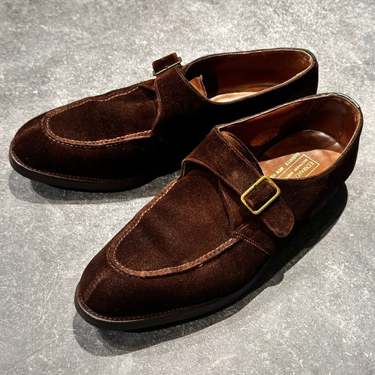 希少【EDWARD GREEN】エドワードグリーン バーニーズニューヨーク別注 シングルモンク クラップハム スエード ブラウン サイズUK8.5E 32ラスト