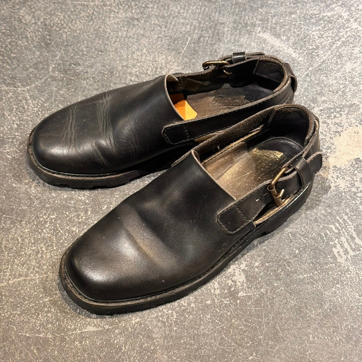 【Paraboot】パラブーツ  バックストラップサンダル カーフ ブラック サイズUK5