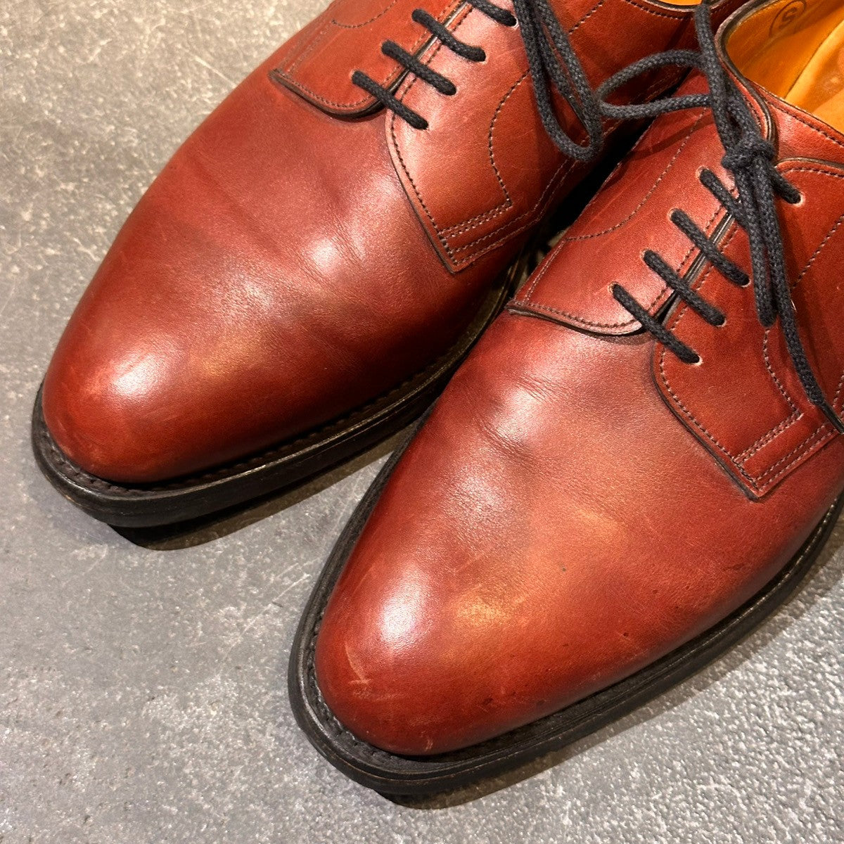【JOHN LOBB】ジョンロブ ドレイク プレーントゥ ダービー Sスタンプ カーフ バーガンディ サイズUK6.5E 8695ラスト