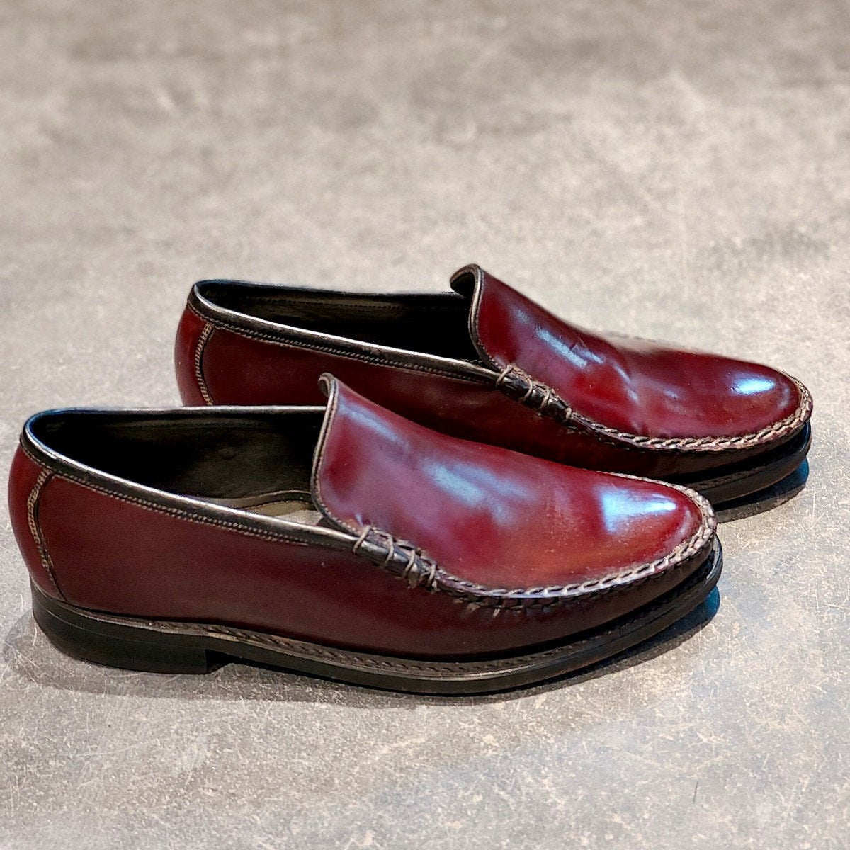 希少 使用数回【FLORSHEIM】フローシャイム YUMA コブラヴァンプ ローファー コードバン バーガンディ USA製 サイズ US8