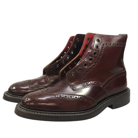 【Tricker's】トリッカーズ カントリーブーツ モールトン ウイングチップ 939853 M2508 ボルドー メンズ UK7ハーフ-5