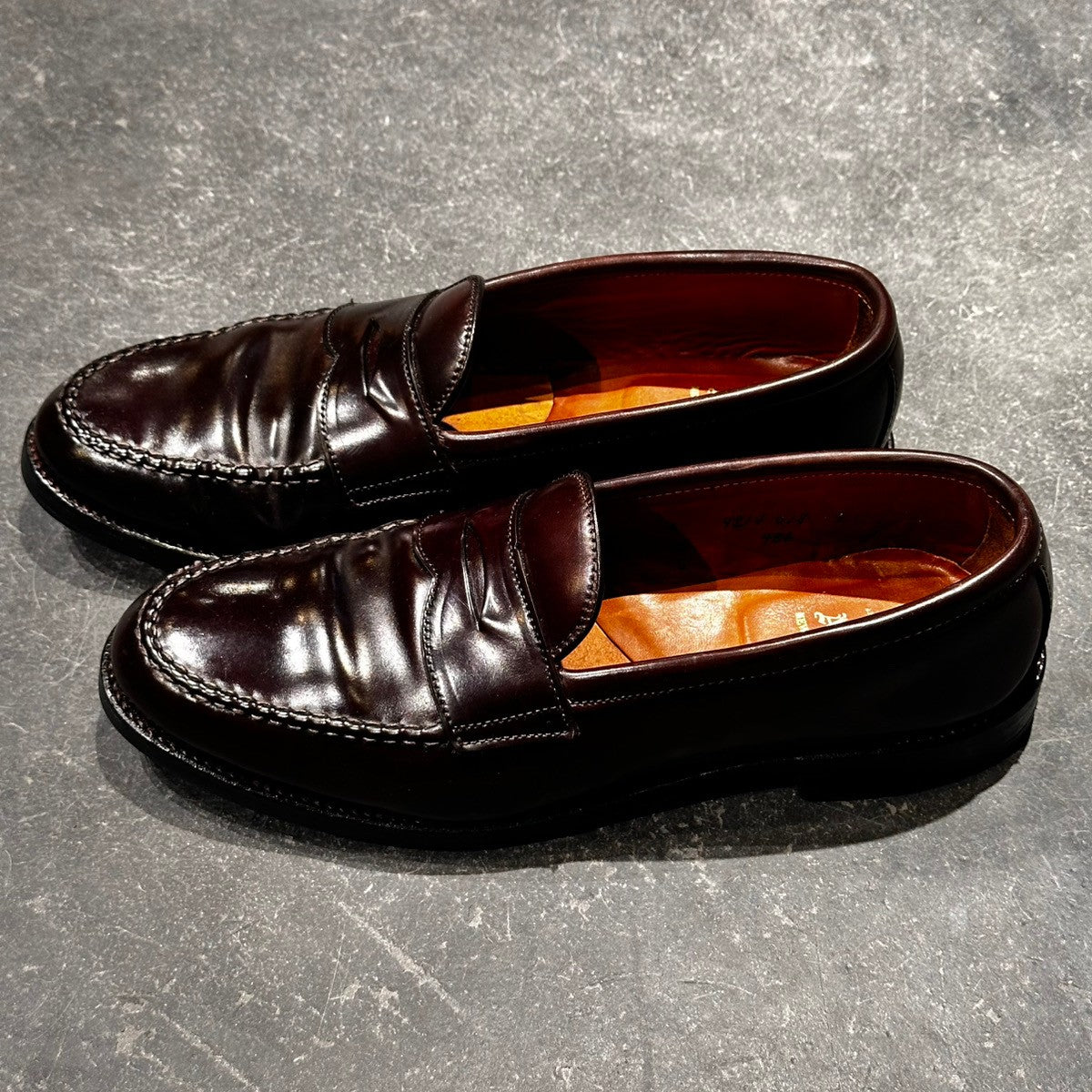 美品【ALDEN】オールデン 986 ペニーローファー コードバン ダークバーガンディ サイズUS9C バンラスト