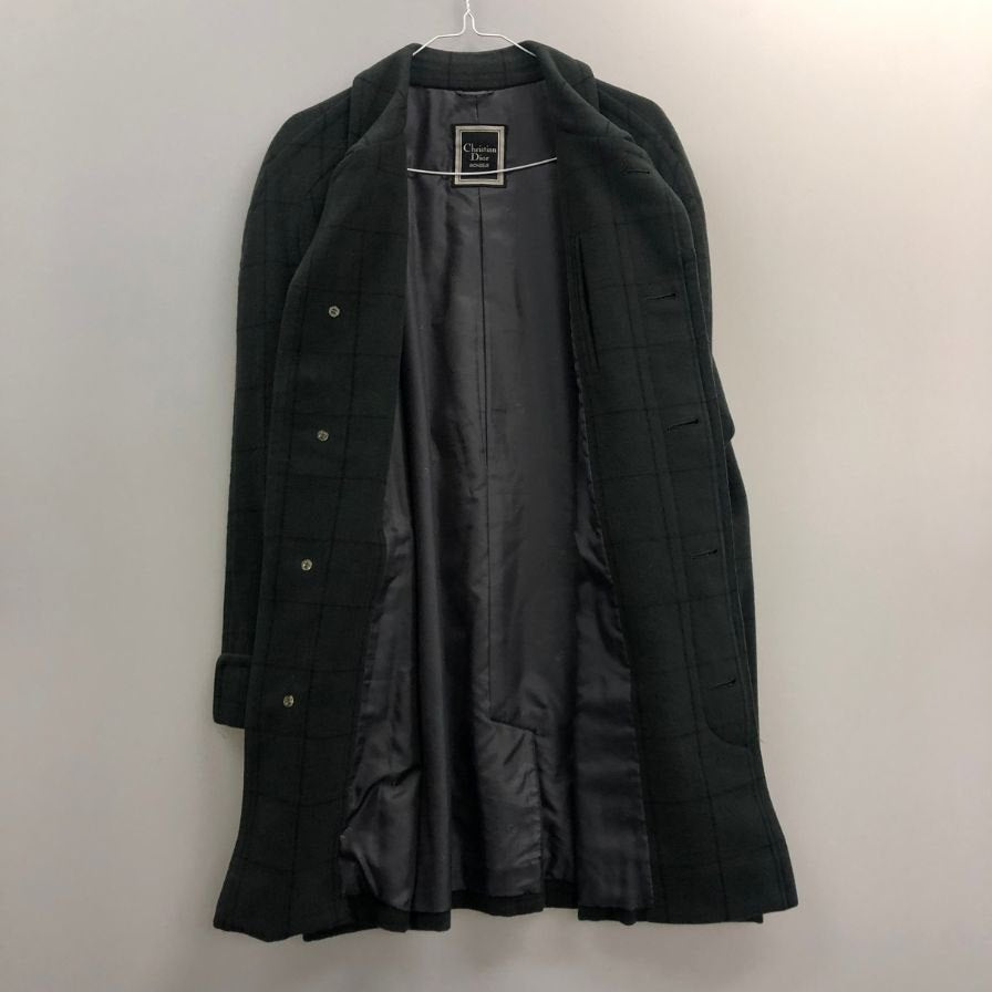 【Christian Dior MONSIEUR】クリスチャンディオールムッシュ コート 80年代 グリーン チェック メンズ サイズ S