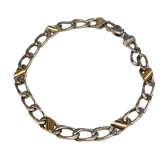 【TIFFANY&CO.】ティファニー ブレスレット ヴィンテージ フィガロチェーン SV925×K18 コンビ メンズ