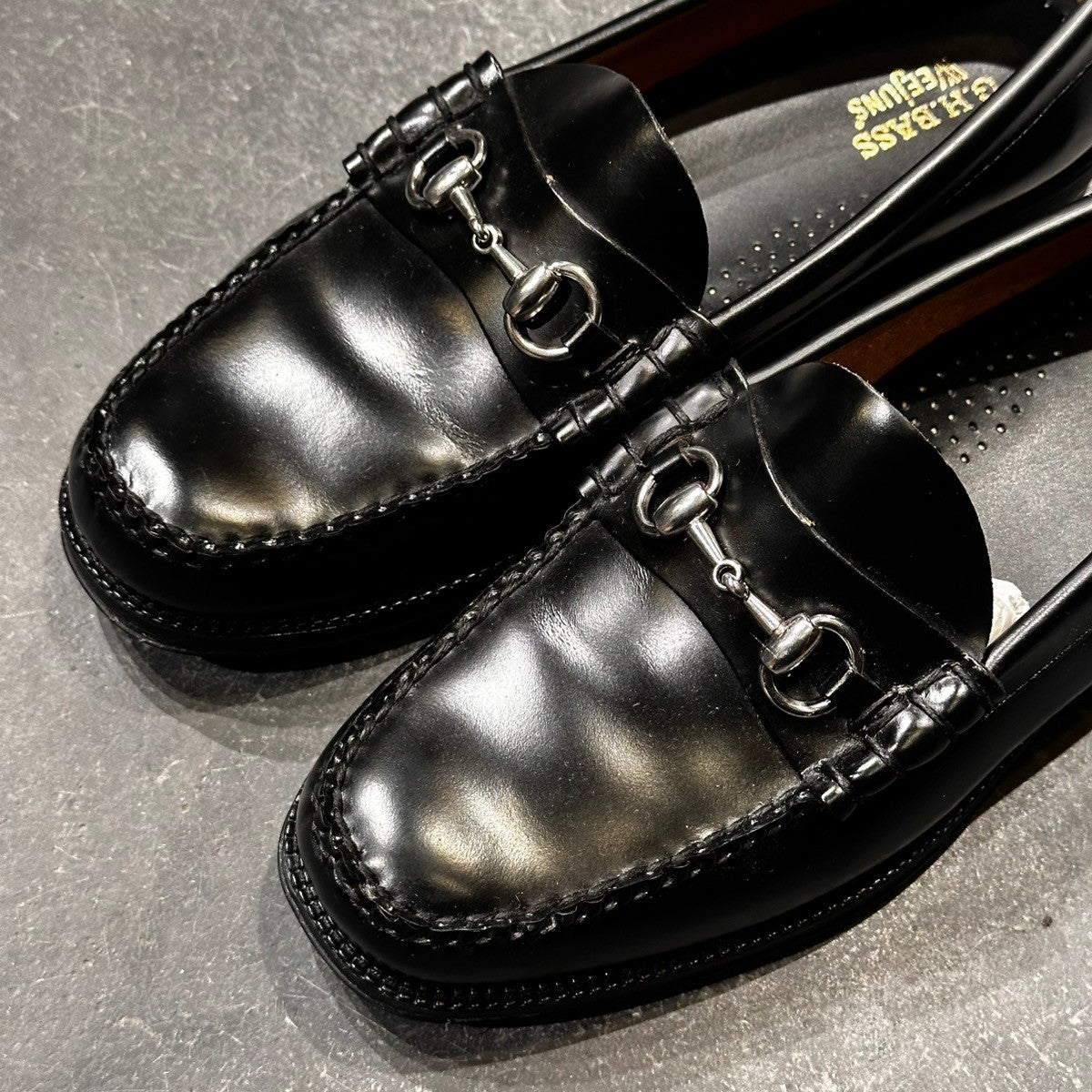 使用数回【G.H.Bass&Co. WEEJUNS】ジーエイチバス  ビットローファー カーフ ブラック サイズUK7.5