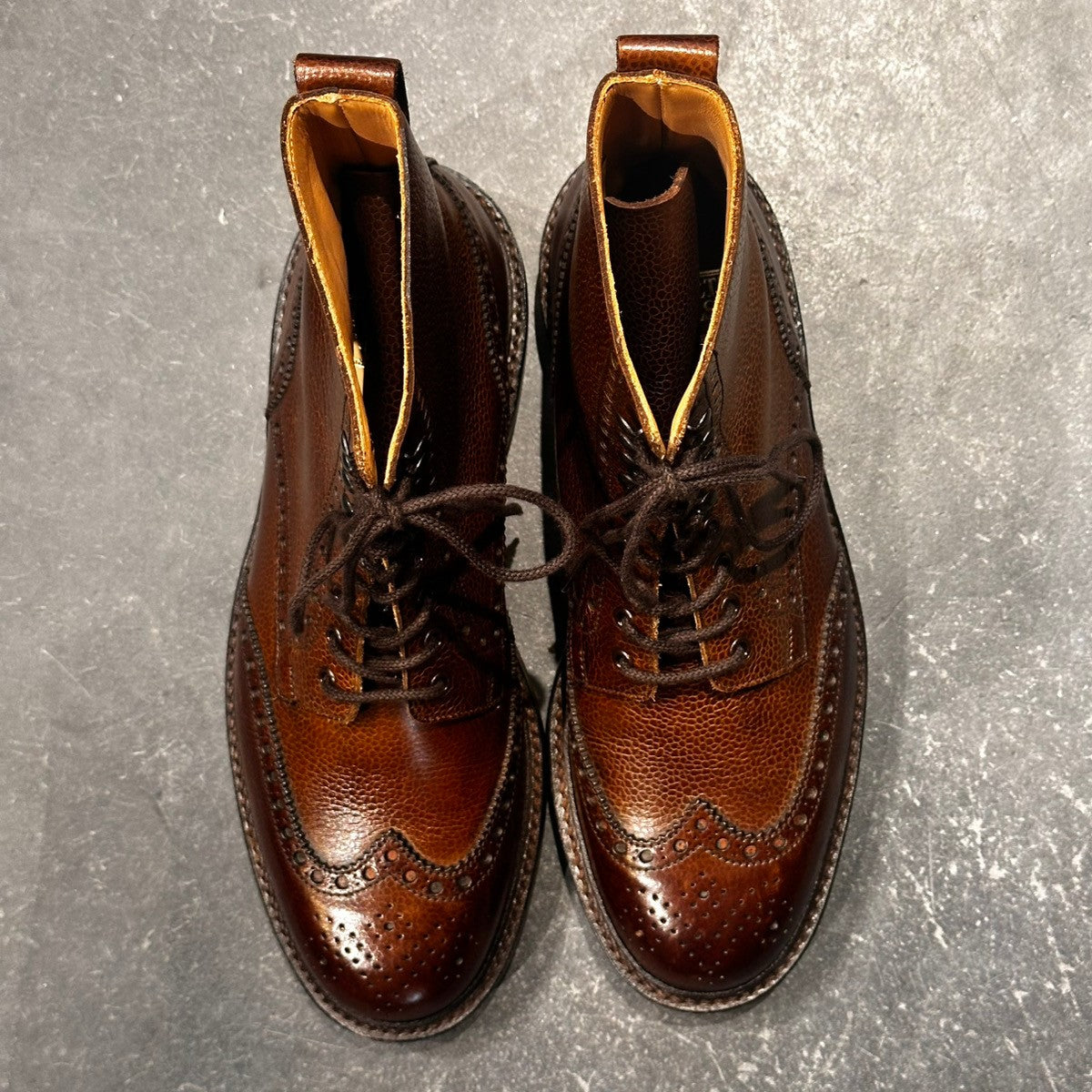 未使用品【クロケット&ジョーンズ】クロケット&ジョーンズ アイラ ブーツ ウイングチップ グレインレザー ブラウン サイズUK7.5E 365ラスト